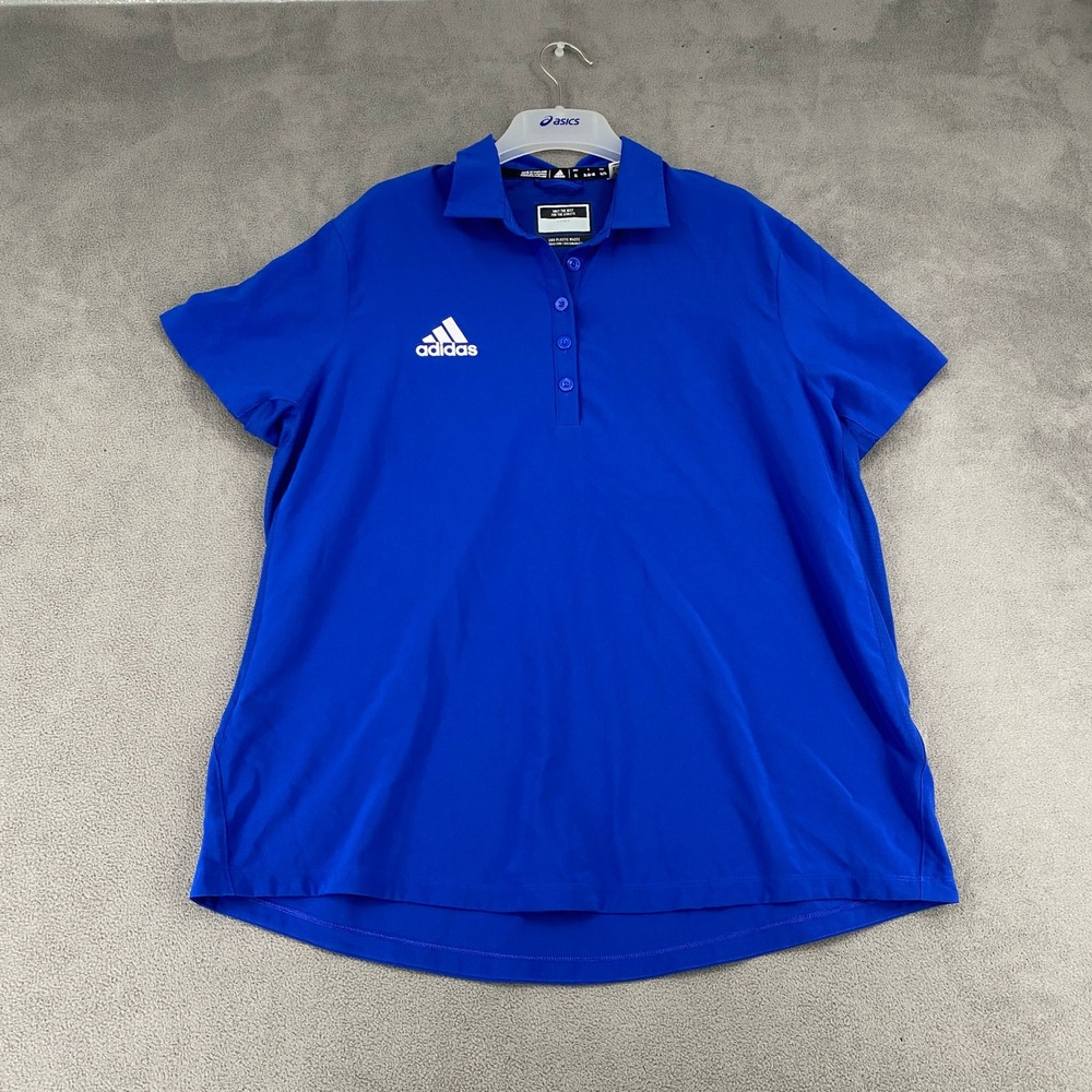 Adidas Womens Royal Blue Performance Polo Shirt XL HG7477 Short Sleeve Golf Top